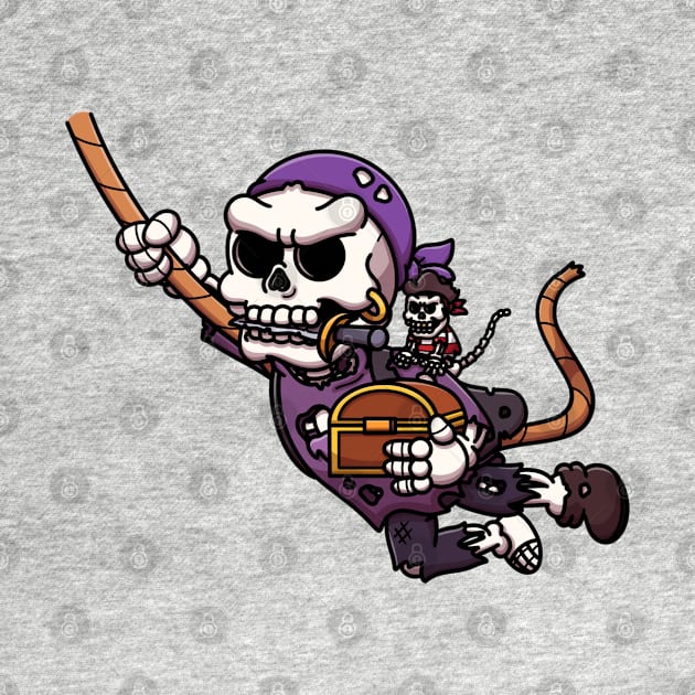 Pirate Skeleton With Skeleton Monkey On Shoulder by TheMaskedTooner